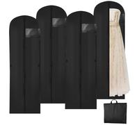 Druuzyl 4 Housses à Vêtements 180x60 cm - Pliable avec Fermeture Éclair pour Robes et Manteaux Longs - Protection Poussière pour Penderie
