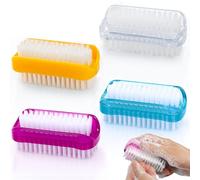 Druuzyl 4 Pièces Brosse à Ongles Double Face Brosse de Lavage des Mains, Brosse à Ongles Main, Brosses de Nettoyage des Ongles, Poignée en Plastique Outil de Brosse de Nettoyage des Ongles
