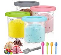 Druuzyl 4 Pièces Pot pour Creamy, Récipient Creami pour la Machine à Glace Ninja Creami, Accessoires pour Machines à Glace pour la Série NC301 NC300 NC299AMZ Sans BPA et Lave-Vaisselle