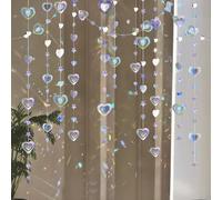 Druuzyl 59Ft Guirlande Cœur 6 Pièces 3m Party Decoration Guirlande Cœur Décoration, Colorées Étoiles Suspendu Guirlande Colorée pour Les Anniversaires Mariages Fiançailles Fêtes Festivals