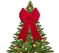 Druuzyl 6 Pièces Nœud Rouge Noël 28x43cm Grand Nœud de Noël Rouge Nœuds Décoratifs Noeud Papillon Décoration d'emballage Cadeau pour la Décoration Intérieure et Extérieure