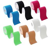 Druuzyl 6 Rouleaux Kinesio Tape, Bande de Kinésiologie de Sport, Bande Kinesiologie Tape 5m×5cm Respirant et Élastique Bande de Kinesiologie pour Genou, Exercice, Utilisation Quotidienne