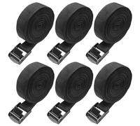 Druuzyl 6 Sangles d'Arrimage 25mm x 4m Noir - pour Vélos/Motos/Bagages - Clip de Sécurité Inclus - Résistance 250kg Norme DIN en 12195-2 - Sangle de Transport et Déménagement