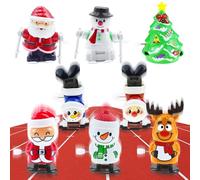 Druuzyl 8 Pièces Jouets à Remonter de Noël, Jouets à Remonter Noël pour Enfants Garçons, Calendrier de l'avent Figurines Mécaniques en Forme de Cartoons Mignons de Noel Cadeau pour Enfants