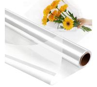 Druuzyl 86 cm x 30 m Rouleau de papier d'emballage cadeau cellophane, 3 mil épais Emballage Cellophane Papier cadeau transparent pour Fleurs, Artisanat, Emballage Cadeau