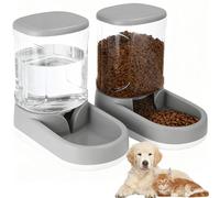 Druuzyl Abreuvoir et Alimentateur Automatique pour Chats 2×3,8L Distributeur Croquettes Chat Automatique, Distributeur Eau Chien, De Mangeoires pour Animaux de Compagnie pour Petits et Grands