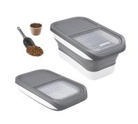 Druuzyl Conteneur à Croquettes pour Chien/Chat 10KG - Boîte de Stockage Pliable avec Cuillère et Tasse à Mesurer, Gris, Seau Hermétique pour Nourriture et Friandises Animaux