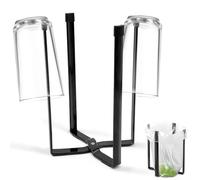 Druuzyl Égouttoir à Bouteilles Pliable Noir (21,5 cm) - Support de séchage Multifonction pour biberons, Bouteilles et Verres - Gain de Place, Stable et Durable