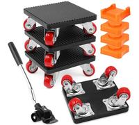 Druuzyl Kit de roulettes pour Meubles Charge Lourde 4pcs avec Barre Allongée, Roulette Déplacement Meuble en Acier Roue Rotative à 360 Degrés pour Le Déplacement de Meubles Lourds Mobiles