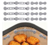 Druuzyl Lot de 12 Boucles Magnétiques en Silicone pour Friteuse à Air, Accessoires Airfryer Magnétiques Aimants de Fixation Silicone pour Airfryer Résistantes à La Chaleur Adapté à La Cuisine Gris