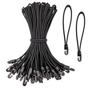 Druuzyl Lot de 26 Tendeurs Élastiques Tendeurs Élastique avec Crochets 25cm Tendeur de Bâche Tendeur Élastique Multifonction en Caoutchouc avec Crochets pour Camping, Bâches, Tentes, Noirs