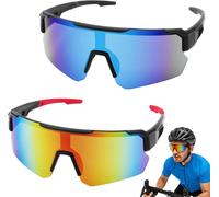 Druuzyl Lunette De Soleil Sport Polarisée 2 Paires Lunettes De Cyclisme Homme Femme, Cyclisme Lunette Protection Uv400, Coupe-Vent Lunette De Soleil Pour Le Cyclisme La Course Le Ski Etc[Z1560]