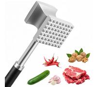 Druuzyl Marteau à Viande Professionnel 27cm en INOX - Double Face Plat/Zingué avec Manche Antidérapant, pour Steak/Poulet/Porc, Attendrisseur de Viande Cuisine Résistant et Hygiénique