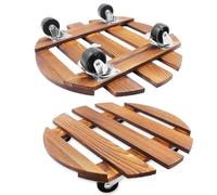 Druuzyl Porte Plante a roulettes Lot de 2 Plateaux Roulants pour Plantes 30cm Capacite 120 KG Support avec roulettes Pivotantes et Verrouillables Support Plante Exterieur pour Interieur et Exterieur