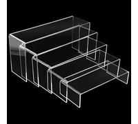 Druuzyl Présentoir Acrylique 5 Niveaux Transparent - Étagère pour Figurines Pops/Collection, Support Vitrine pour Parfums/Maquillage/Cupcakes