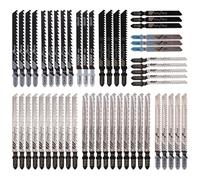 Druuzyl Professional 52 Pièces Lames De Scie Sauteuse 10 Modèles Lame de Scie à Métaux Professionnelle à Haute Teneur en Carbone avec Boîte en Plastique pour Bois, Plastique et Métal