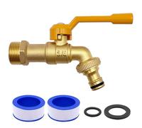 Druuzyl Robinet extérieur jardin 3/4, Robinet Exterieur Jardin en Laiton, Robinet de jardin universel sphérique, Antigel -20 ℃, Résistance à Haute Température 120 ℃ Pour Jardin, Baril de Pluie