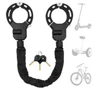 Druuzyl Serrure à Menottes Haute Sécurité 90cm - Cadenas pour Scooter Électrique/Vélo/Poussette avec Manchon Caoutchouc & 3 Clés - Anti-Vol Résistant aux Coupe-Boulons (Verrouillage Type A)