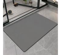 Druuzyl Tapis de Bain 40x60cm Gris - Tapis Salle de Bain en Diatomite Ultra Absorbant, Antidérapant et Séchage Rapide, Microfibre Lavable pour Douche/Baignoire, Tapis Absorbant Vaisselle