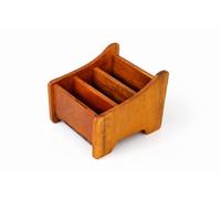 DRUVANAM Support de télécommande en bois | Organiseur de bureau et de table à 3 sections | Bois massif robuste | Support pour télécommande, papeterie et petits articles pour la maison et le bureau |