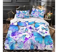 DRVASMXCP Chant du Merle Housse de Couette 3D Effet Microfibre Hypoallergique Super Douce Illustration de la Nature Parure de Lit Fermeture Éclair Douce Confortable for Enfant Super King（260x220cm）