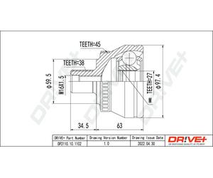 Drve+ DP2110.10.1102 Jeu de joints, arbre de transmission pour AUDI,SEAT