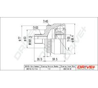 Drve+ DP2110.10.1114 Jeu de joints, arbre de transmission pour AUDI,SKODA,VW
