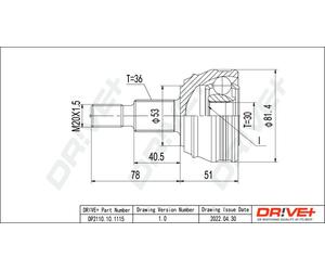 Drve+ DP2110.10.1115 Jeu de joints, arbre de transmission pour AUDI,SEAT,SKODA,