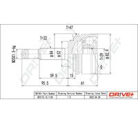 Drve+ DP2110.10.1139 Jeu de joints, arbre de transmission pour DAEWOO