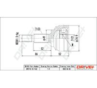 Drve+ DP2110.10.1162 Jeu de joints, arbre de transmission pour CITROËN,PEUGEOT,