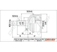 Drve+ DP2110.10.1258 Jeu de joints, arbre de transmission pour HONDA,MG,ROVER
