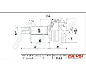 Drve+ DP2110.10.1262 Jeu de joints, arbre de transmission pour HYUNDAI,KIA