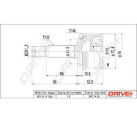 Drve+ DP2110.10.1263 Jeu de joints, arbre de transmission pour HYUNDAI
