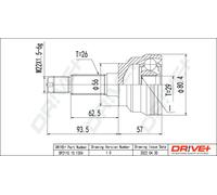 Drve+ DP2110.10.1304 Jeu de joints, arbre de transmission pour MAZDA