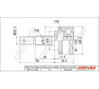 Drve+ DP2110.10.1348 Jeu de joints, arbre de transmission pour NISSAN