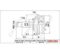 Drve+ DP2110.10.1412 Jeu de joints, arbre de transmission pour MG,ROVER