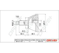 Drve+ DP2110.10.1432 Jeu de joints, arbre de transmission pour SKODA,VW