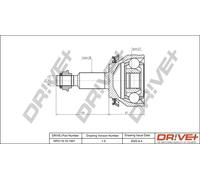 Drve+ DP2110.10.1501 Jeu de joints, arbre de transmission pour VW
