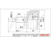 Drve+ DP2110.10.1502 Jeu de joints, arbre de transmission pour VW