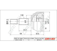 Drve+ DP2110.10.1503 Jeu de joints, arbre de transmission pour AUDI,PORSCHE,VW