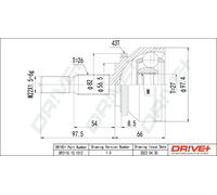 Drve+ DP2110.10.1512 Jeu de joints, arbre de transmission pour VOLVO