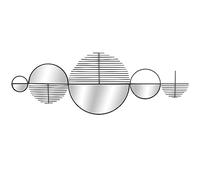 DRW Applique Miroir Mural en métal Noir 114x40x1,5cm