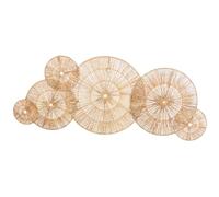 DRW Applique murale avec cercles en jute naturelle 0,5 x 115 x 45 cm