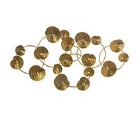 DRW Applique Murale avec Cercles en métal doré 89 x 6 x 50 cm