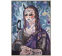 DRW Bestpricepictures Tableau imprimé rectangulaire avec la gioconda Punk et multicolore, 100 x 4 x 140 cm
