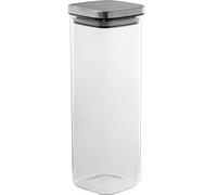 DRW Bocal de cuisine en verre borosilicate de 2100 ml et couvercle en acier inoxydable 10 x 10 x 29 cm