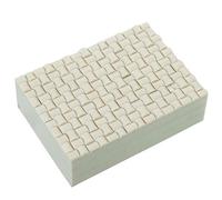 DRW Boîte rectangulaire avec base en bois blanc cassé 13 x 18 x 5 cm