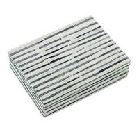 DRW Boîte rectangulaire en résine avec base en bois blanc cassé et bleu 13 x 18 x 5 cm