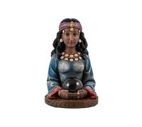 DRW Buste d'une Gitane avec Boule en résine Peinte à la Main 10 x 10 x 16 cm