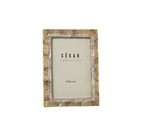 DRW Cadre photo en nacre pour photographie de 10 x 15 cm en naturel et grillé 12,5 x 17,5 x 1 cm